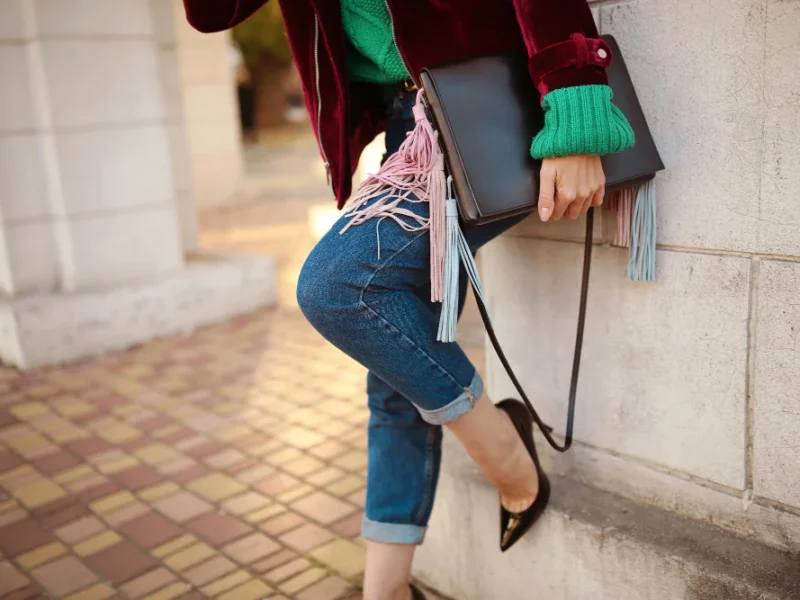 Shoes with kurti and jeans
